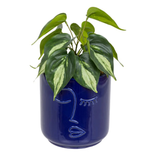 Plante artificielle "Soleya" H30cm bleu marine