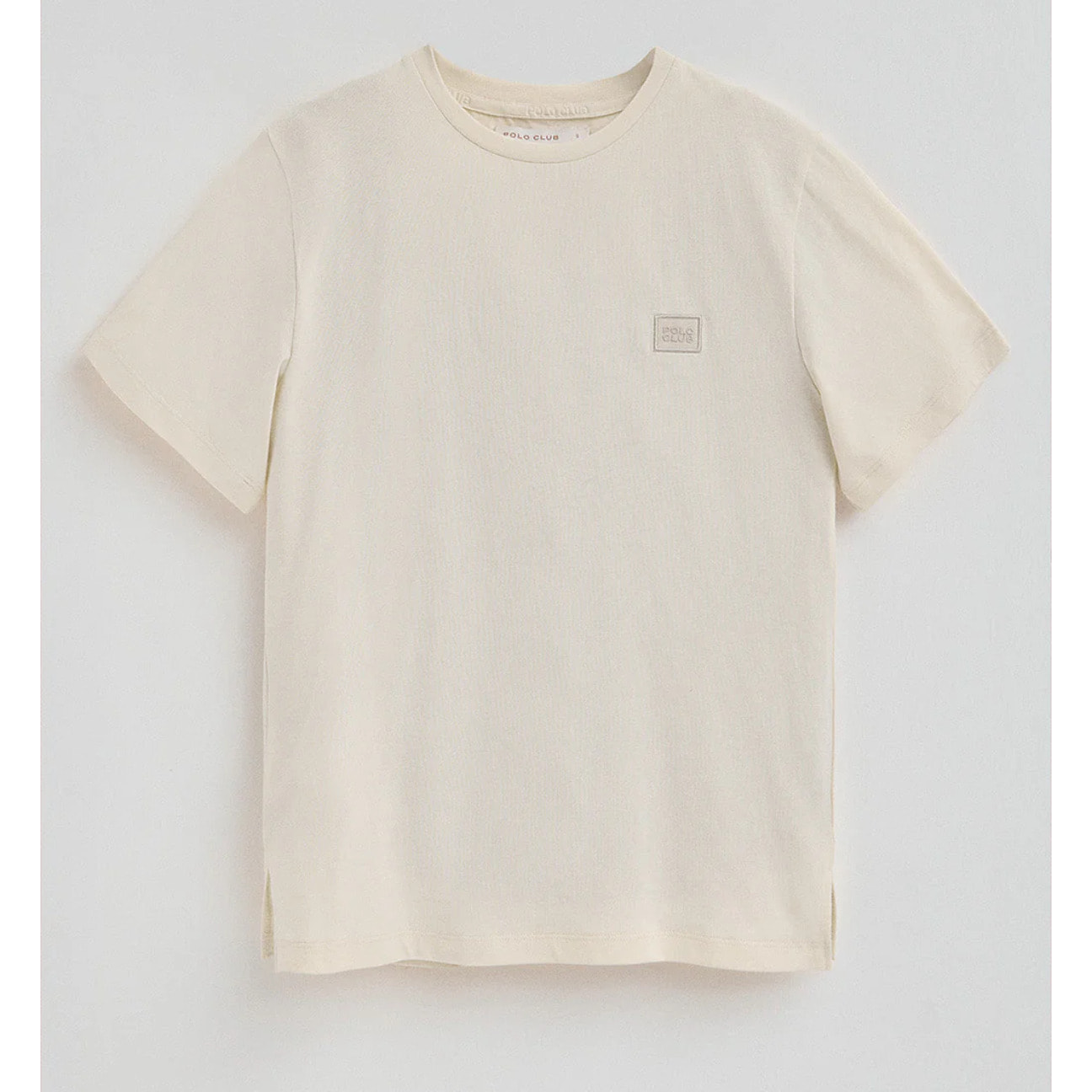 Maglietta ecrù dal fit dritto con toppa personalizzata Polo Club