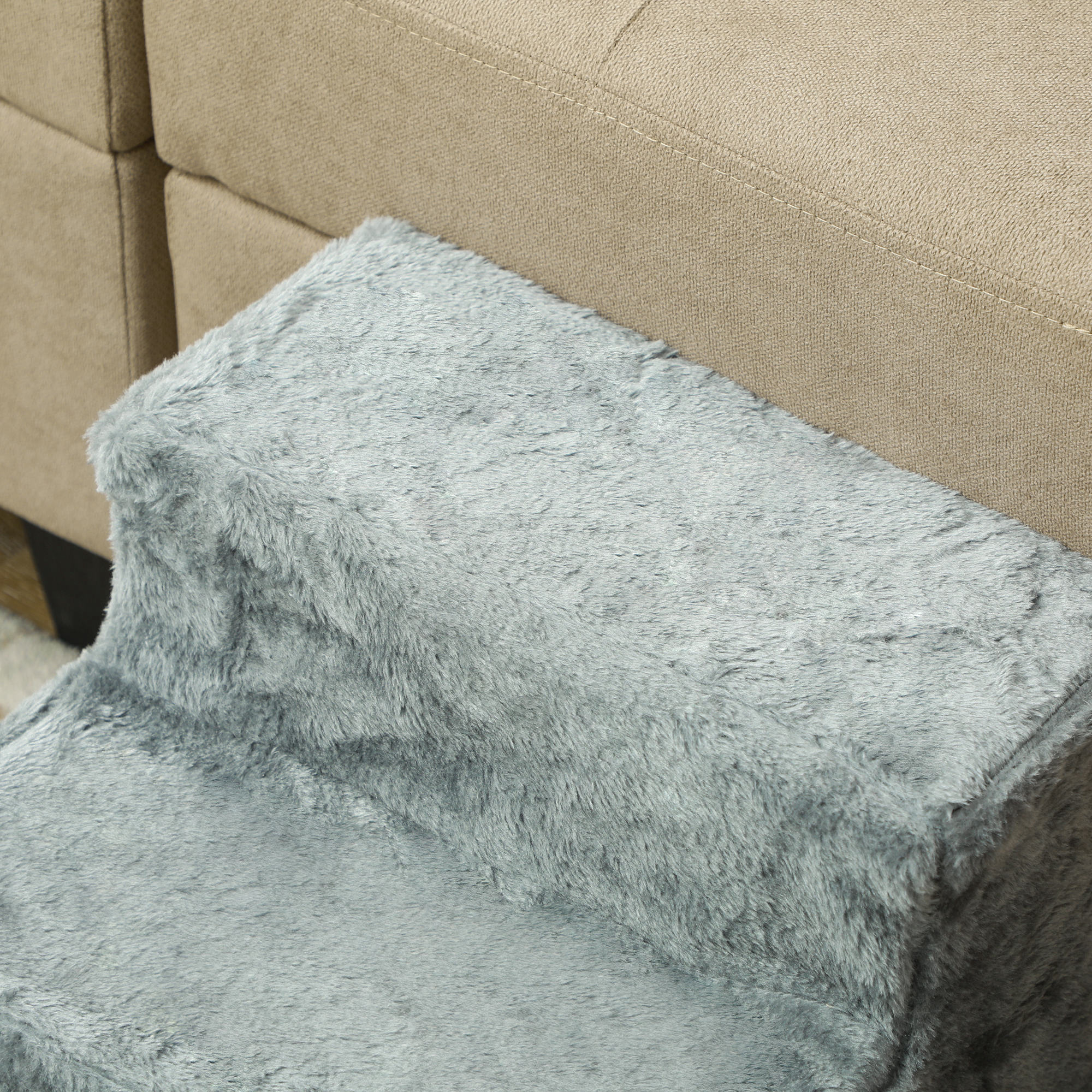 Escalier pour chien à 3 marches déhoussable lavable - 46 x 35 x 35 cm - gris