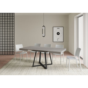 Table extensible 90x90/194 cm Abbraccio cachemire pieds anthracite