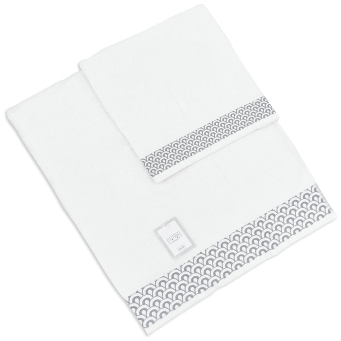 SET ASCIUGAMANI COTTON MANIA - POINT - BIANCO