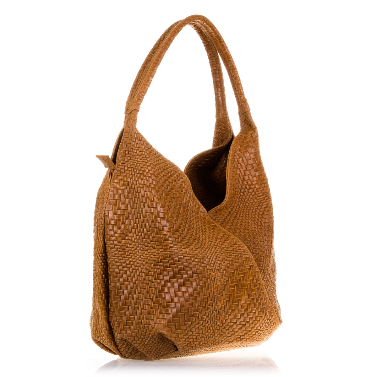 Jesi Bolso de hombro Mujer.Piel auténtica Gamuza Grabado Entrelazado