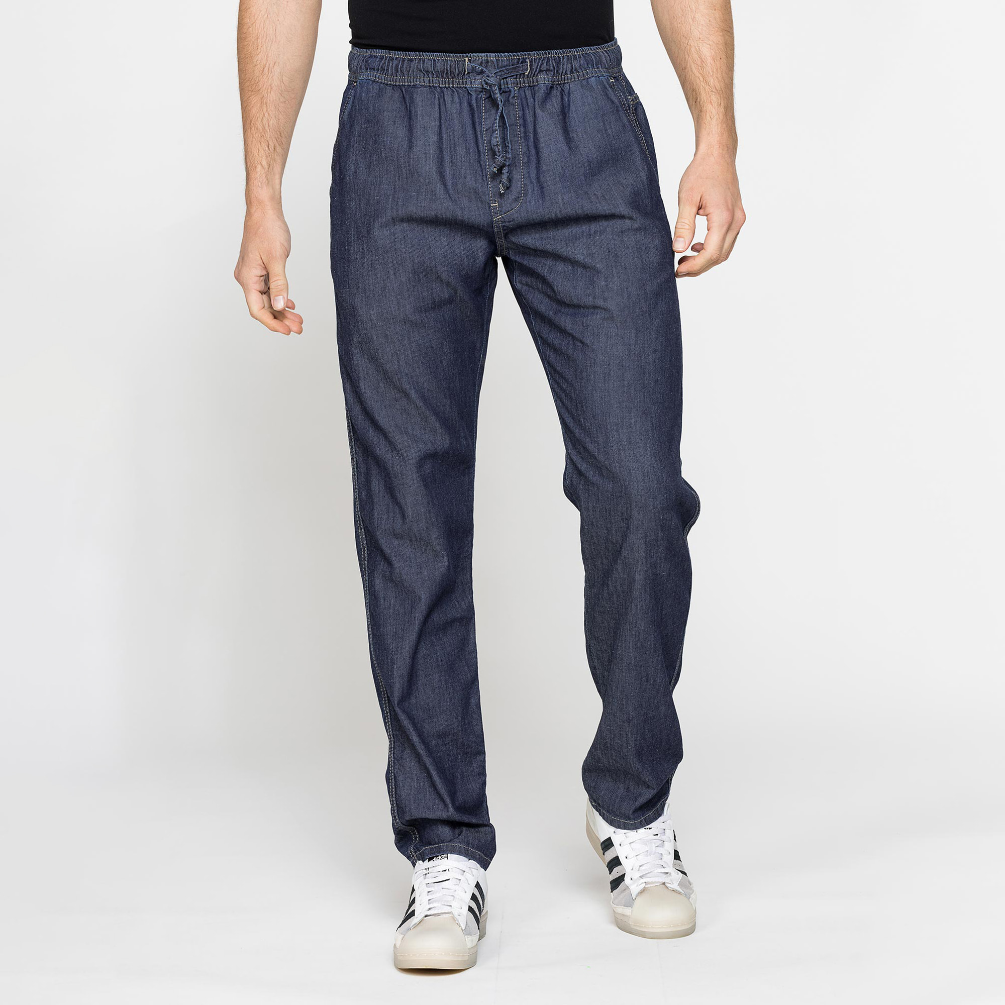 JOGGER JEANS IN DENIM LEGGERO CON ELASTICO IN VITA
