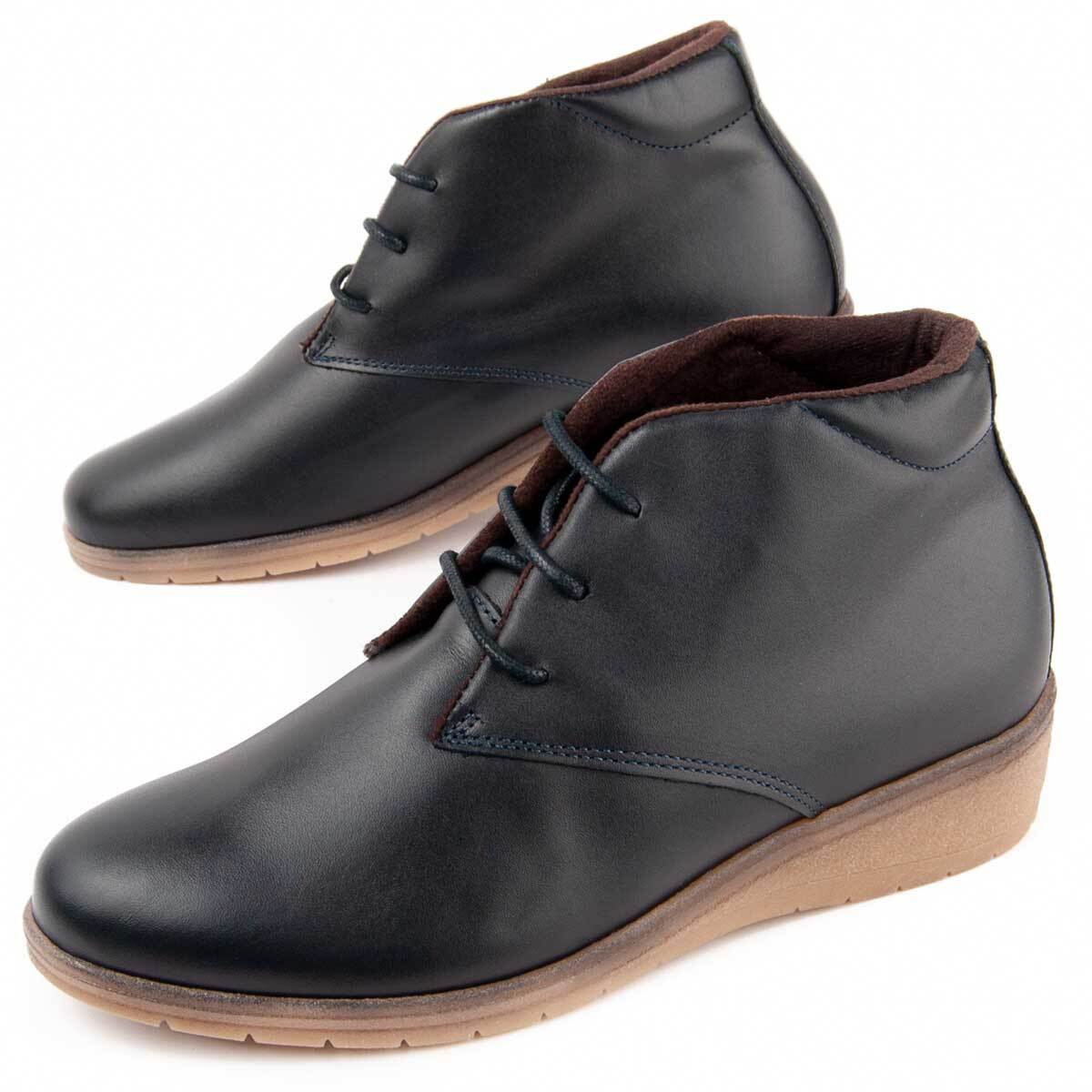 Botín De Cuña - Azul - Altura: 4 Cm