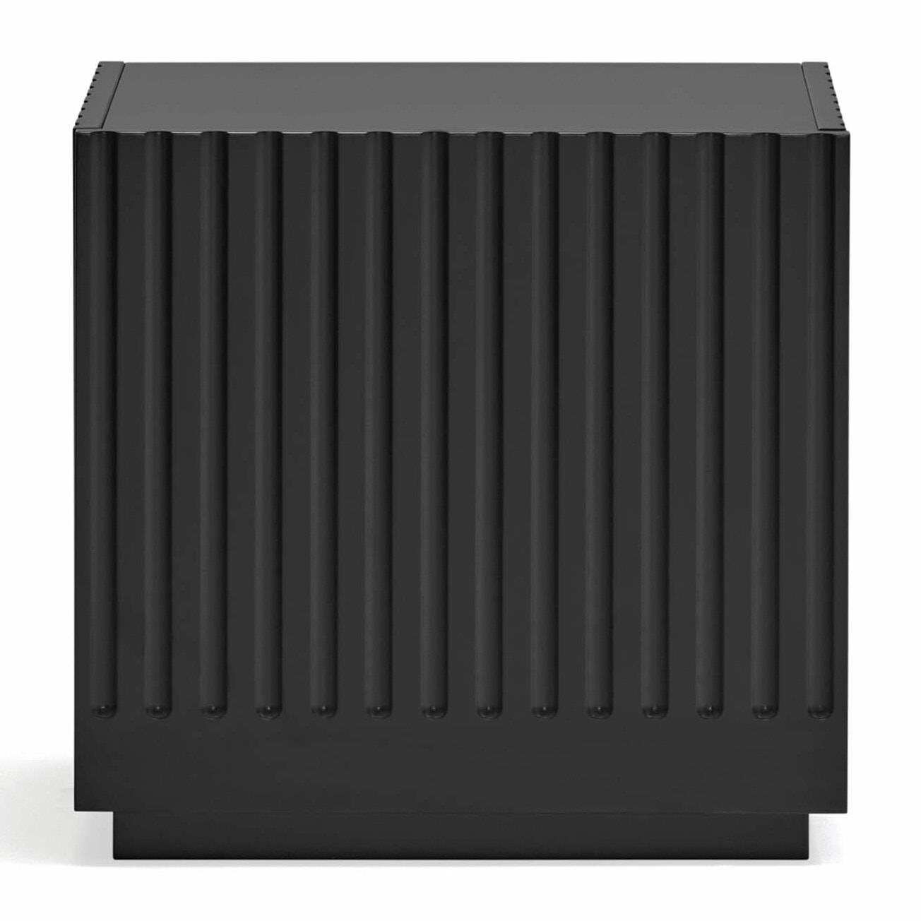 Mesita de noche Doric 1 cajón negro e interior gris antracita