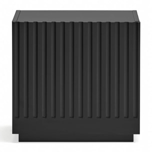 Mesita de noche Doric 1 cajón negro e interior gris antracita