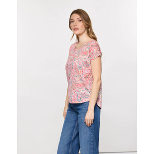 Camiseta Manga Corta Rosa - Rustica
