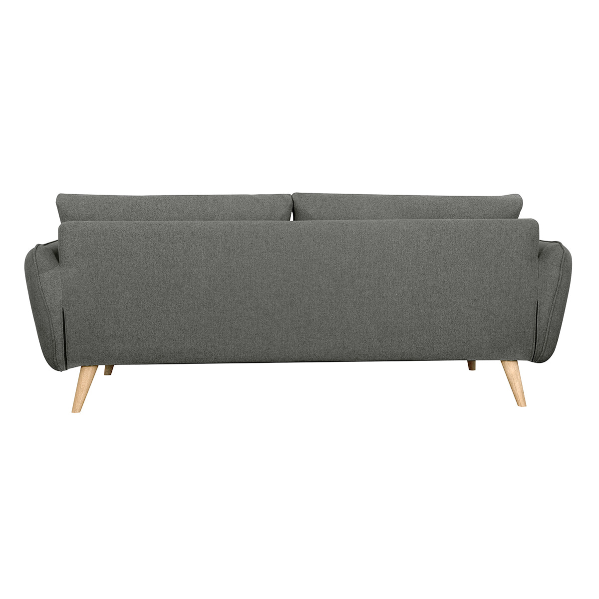 Canapé scandinave 3 places en tissu gris anthracite et bois clair CREEP