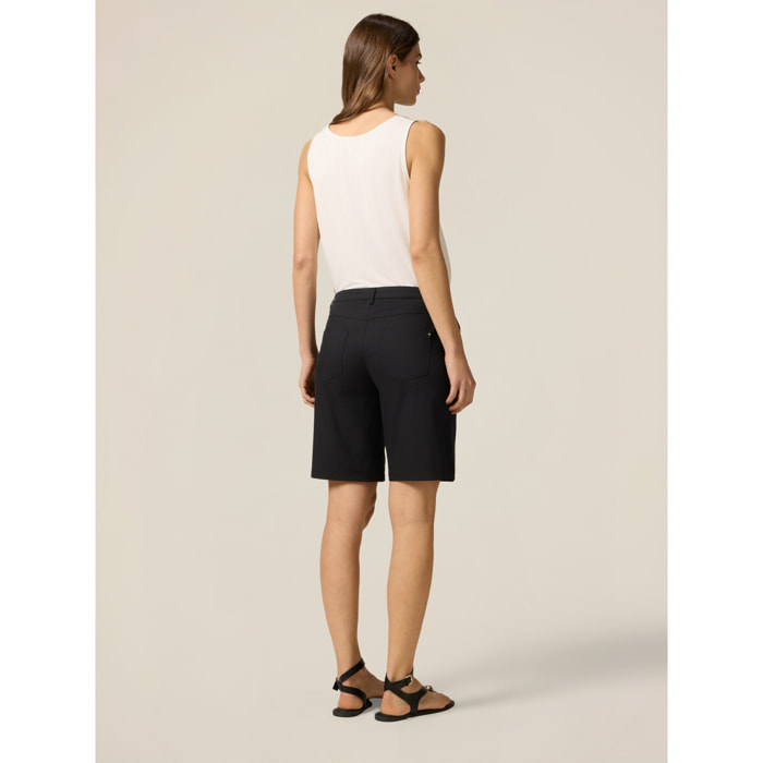 Oltre - Bermuda misto cotone - Nero