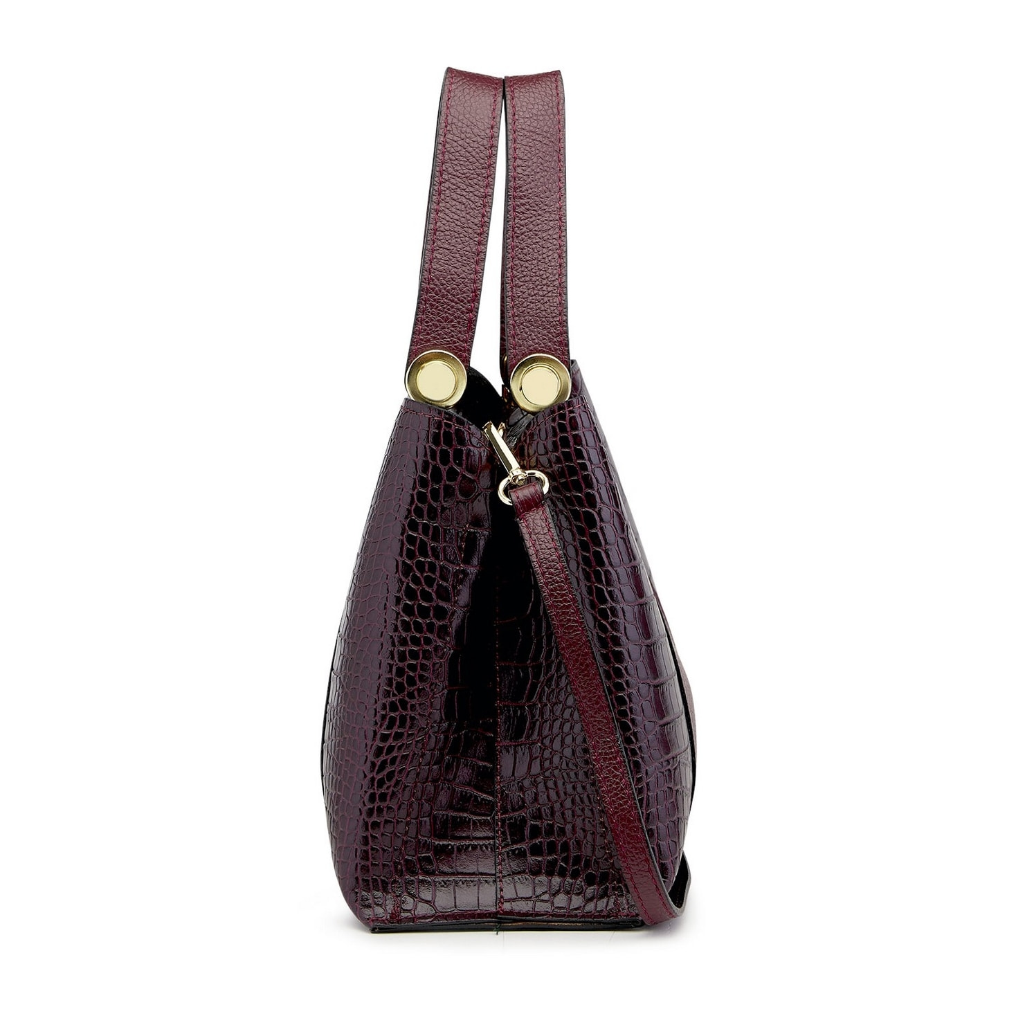 Borse Donna colore Bordeaux-in pelle Made in Italy 25x29x13cm