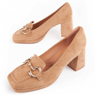 Zapato De Tacón - Marron - Altura: 7 Cm