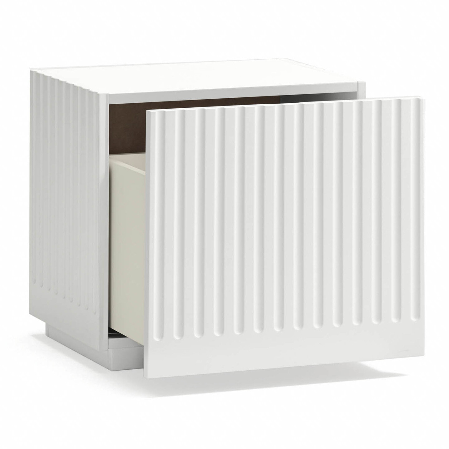 Mesita de noche Doric 1 cajón blanco e interior crema