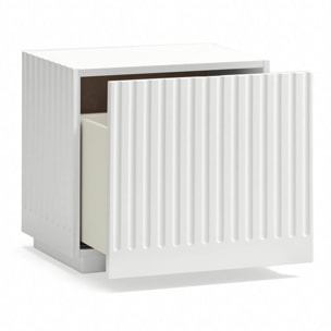 Mesita de noche Doric 1 cajón blanco e interior crema