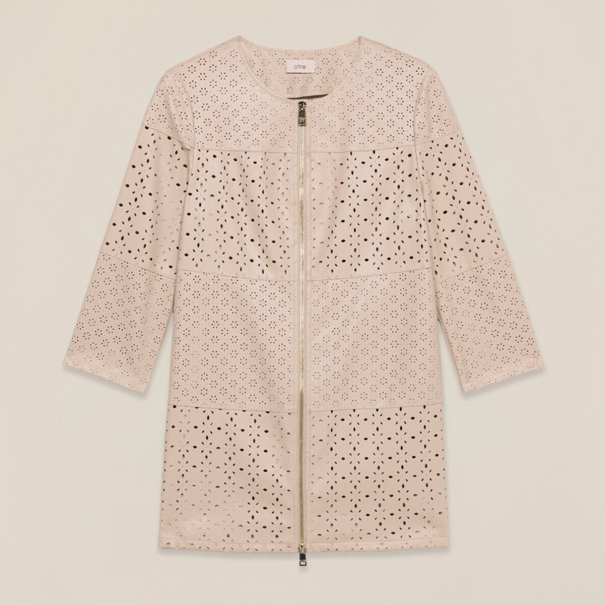 Oltre - Chaqueta midi calada - Beige