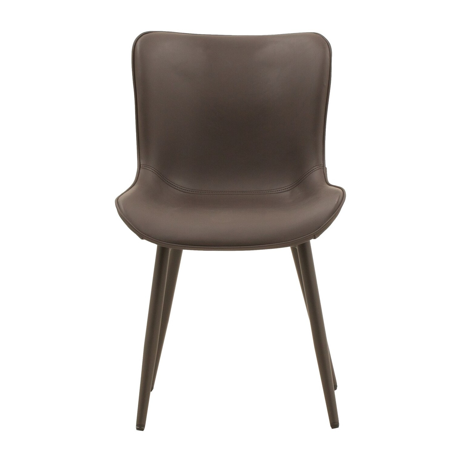 Set di 4 sedie KUDI CHIN in similpelle marrone e gambe in metallo marroni