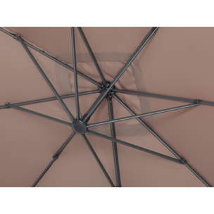 Parasol de jardin déporté en aluminium "Sun 4" - 3 x 4 m - Taupe