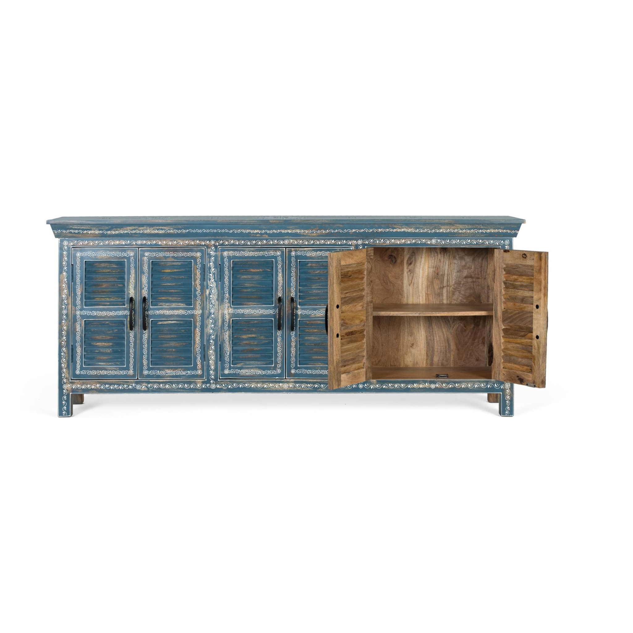 Aparador de Madera de Mango Estilo Artesanal Étnico