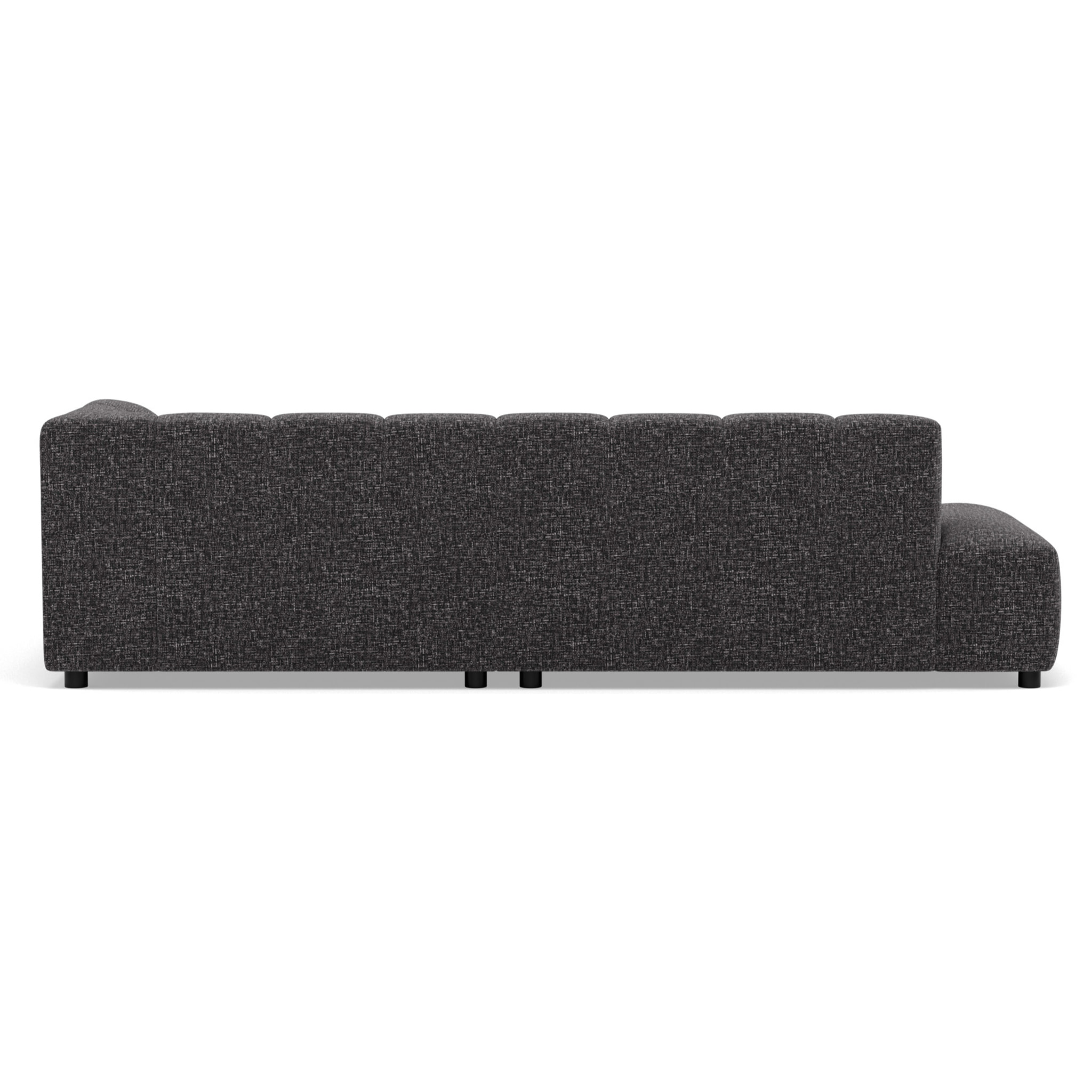 Curtis - canapé d'angle droit 4 places sans accoudoir en tissu texturé - Gris foncé