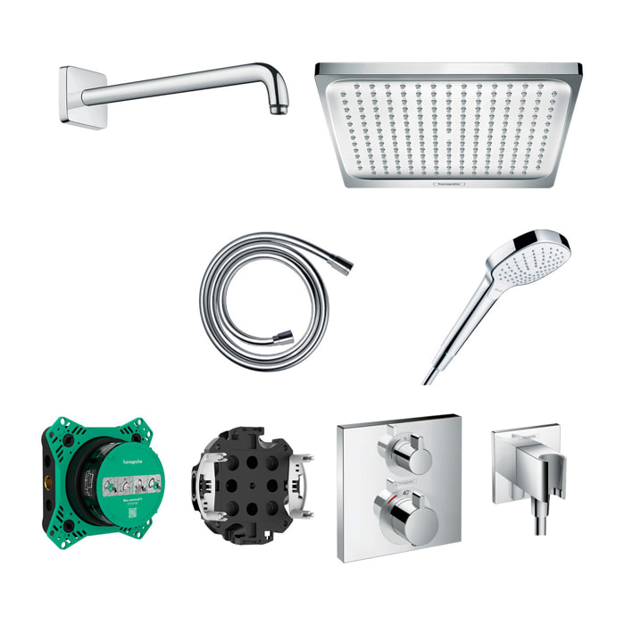 Pack douche encastrée thermostatique Crometta E 240 douche de tête XXL