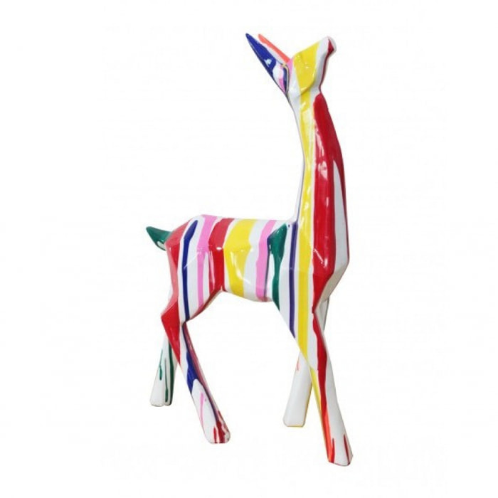 Statue lama multicolore en résine blanche H50cm - SERGE