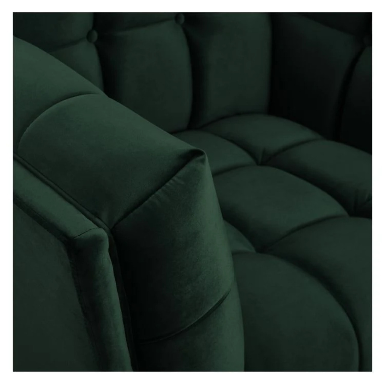 Fauteuil en velours vert foncé - Mona