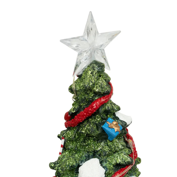 Village lumineux sapin 13 LED multicolore musical