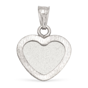 Colgante Plata de Ley 925. Corazón con brillante de piedra natural ornamental forma poligonal