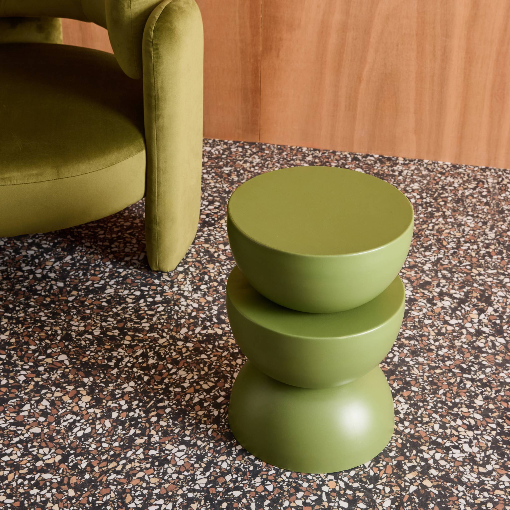 Table d'appoint, bout de canapé, table de chevet métal Ø32 x H46,5cm COUMBA