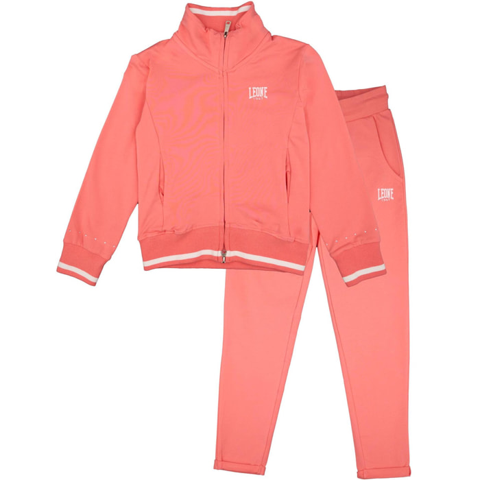 Chándal Leone Bright para niña, sin sudor, con cuello y cremallera.
