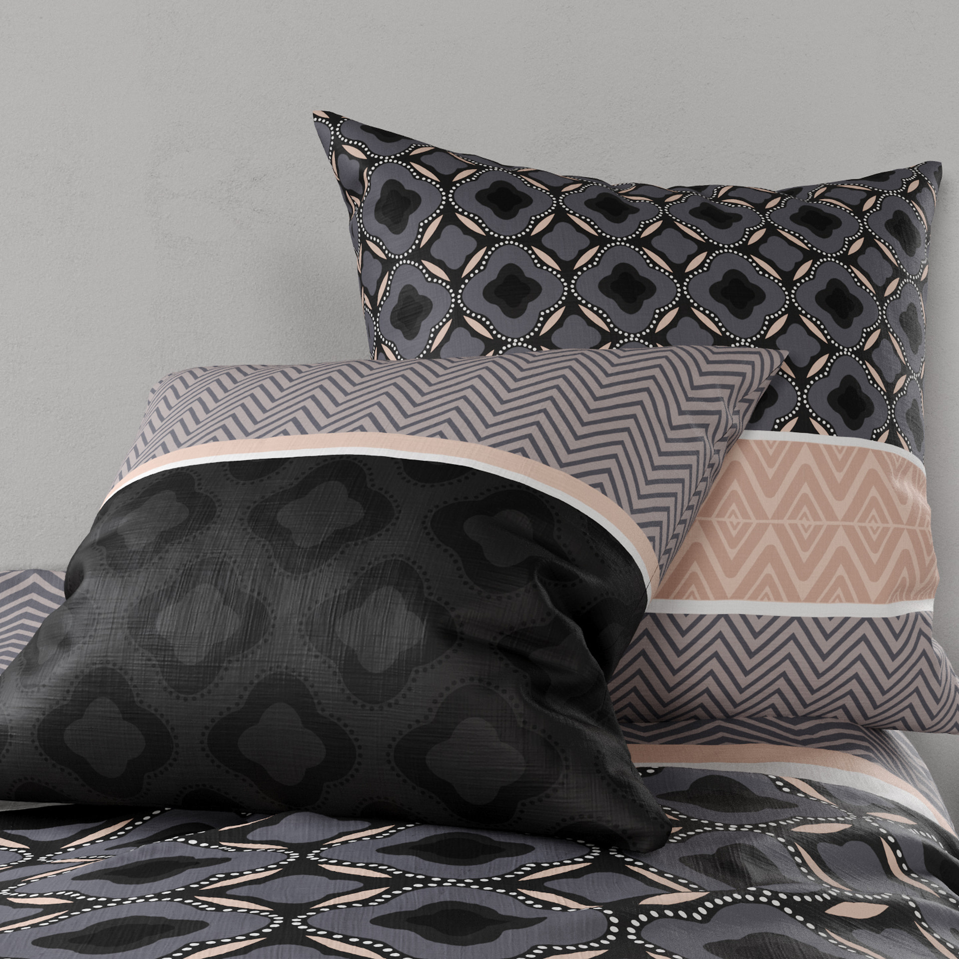 Parure Housse De Couette 3pcs 100% Coton 57 Fils Kea