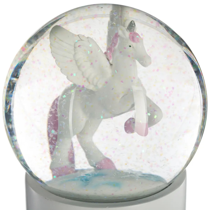 Boule à neige licorne gris D10cm