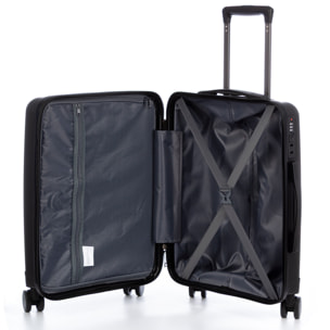 Set di 3 valigie Trolley, in materiale leggero PP resistente alle rotture. Serratura TSA a combinazione, 4 ruote doppie girevoli a 360°.