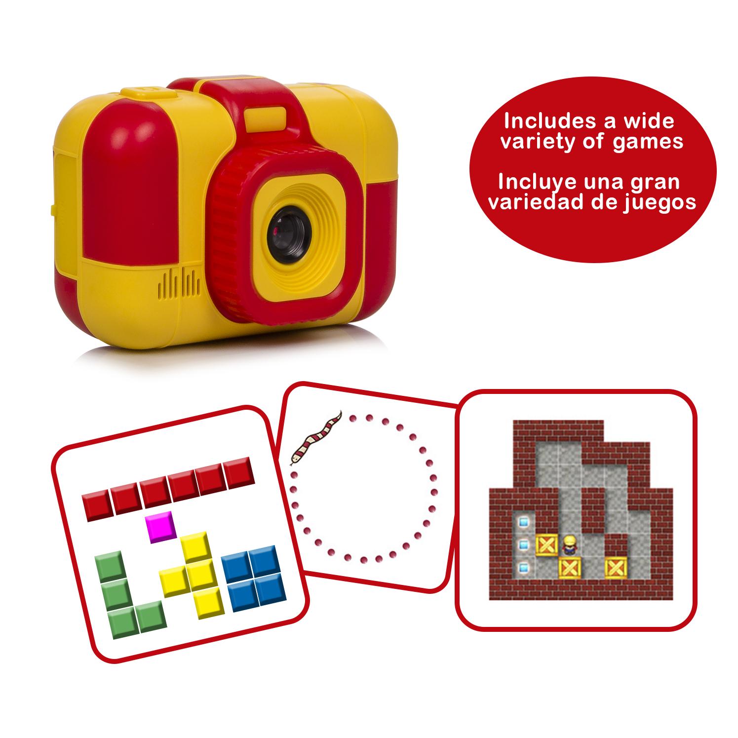 Fotocamera per bambini L1 per foto e video, con giochi integrati.