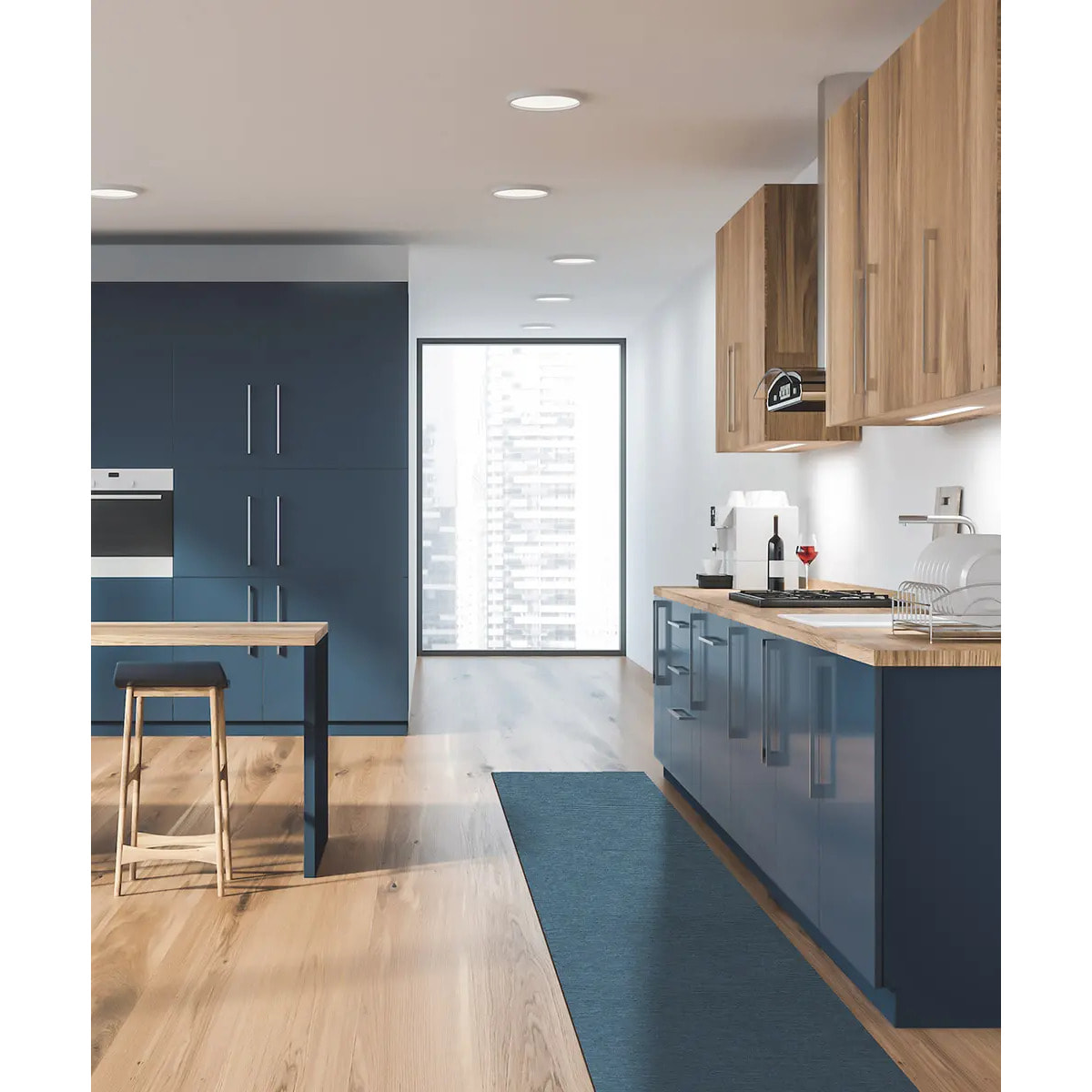 Corsia tappeto guida cucina corridoio multiuso colore jeans