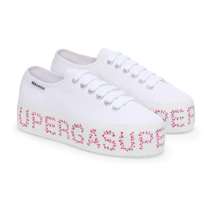 Scarpe da donna Superga Grigio 3790 Platform Bouganvillea Lettering Leggera