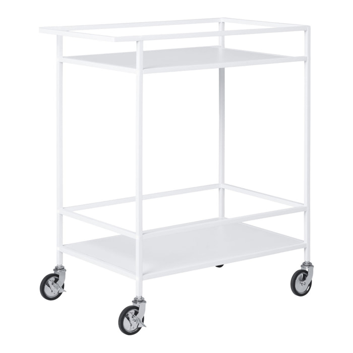 Carrello Bar Vita 2 Ripiani Bianchi con Telaio Bianco — 68×40×79 cm