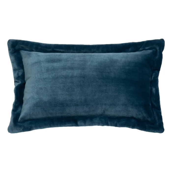 Coussin flanelle Cuddly bleu égéen 38x58cm