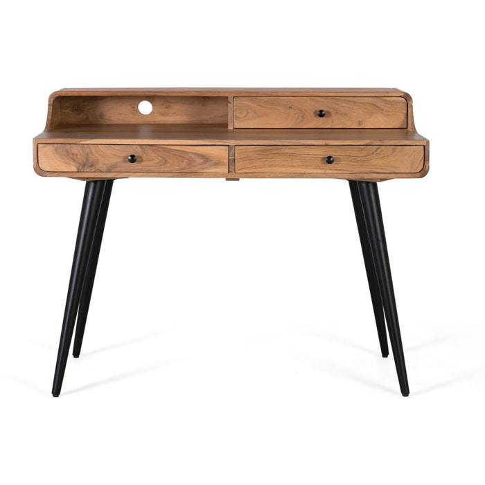 Escritorio de Madera de Acacia 115 Cm Estilo Rústico Moderno