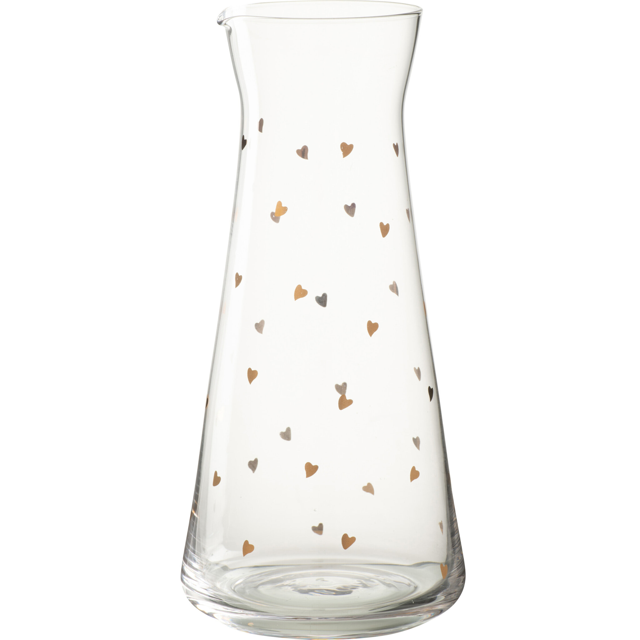 J-Line carafe Coeur - verre - transparant/or