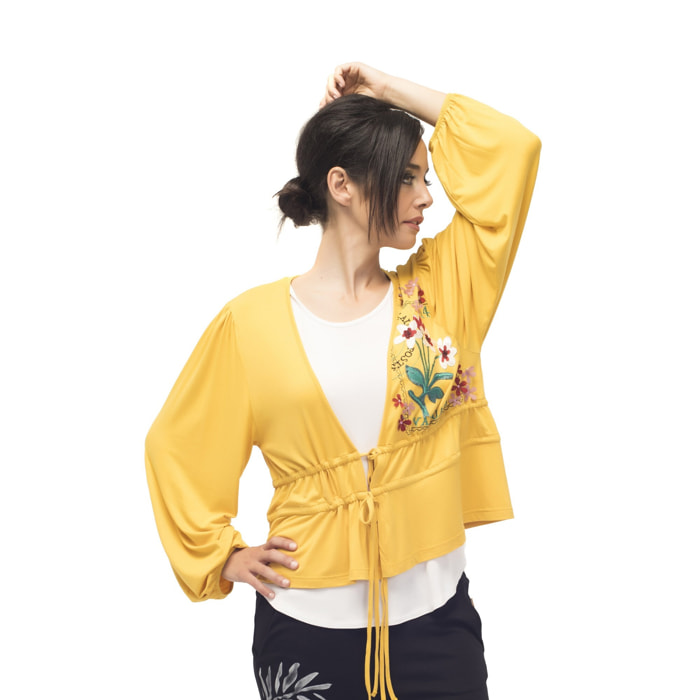 Chaqueta Anacapri Chaqueta Bordado  Amarillo Casual para mujer