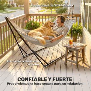 Soporte para Hamaca Plegable, Largo 290 cm, Soporte para Hamaca Portátil de Acero, Longitud Ajustable, con Bolsa de Transporte, Carga 120 kg, Negro