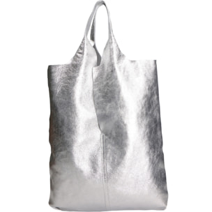 Borsa a spalla da donna - Modello Argenta - Pelle laminata - 44.0 x 38.0 x 3.0 cm