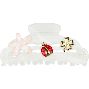 Myclaw Full of Charms - Pince à Cheveux Blanche Nacrée + 5 Charms