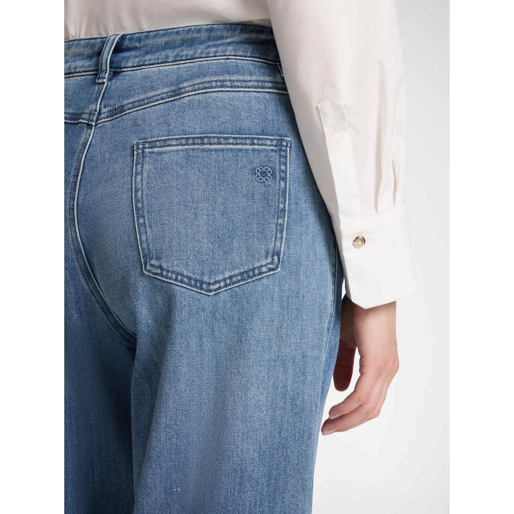 Elena Mirò - Jeans regular en denim lavado - Azul