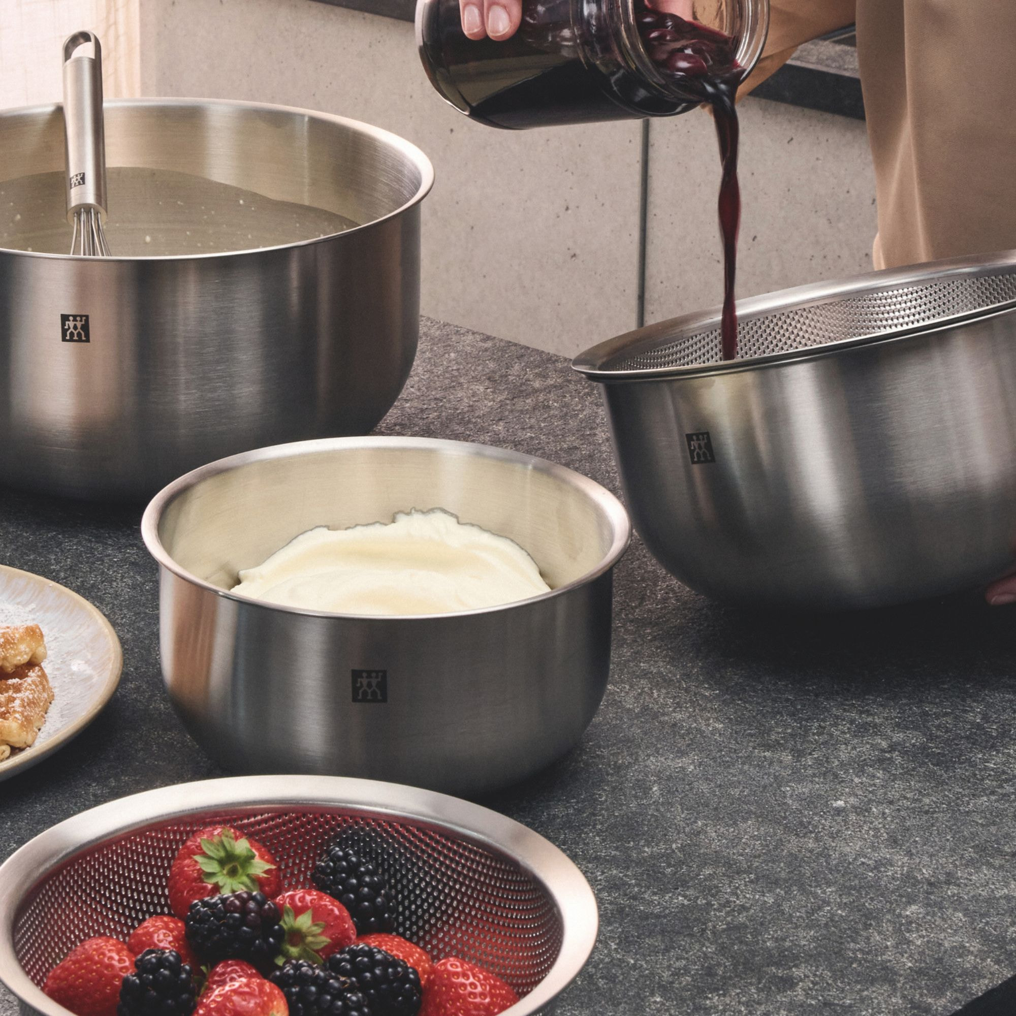 Sets d'ustensiles de cuisine, 3-pcs, Inox 18/10