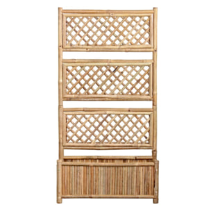 Fioriera in legno grigliato di bambù 70x30x134