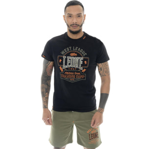 T-shirt da uomo a manica corta in cotone Leone Military 1947