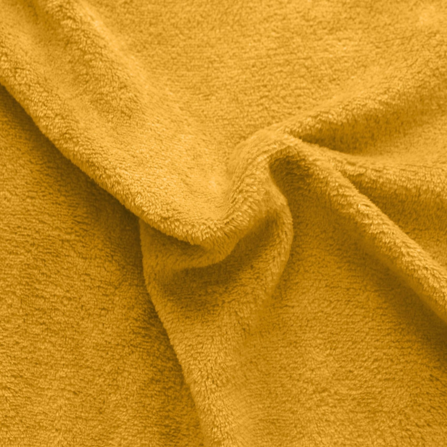 Couverture unie en molleton - Jaune moutarde