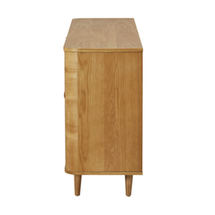 Milazzo - buffet bas - bois plaqué chêne et cannage - 160 cm - Bois
