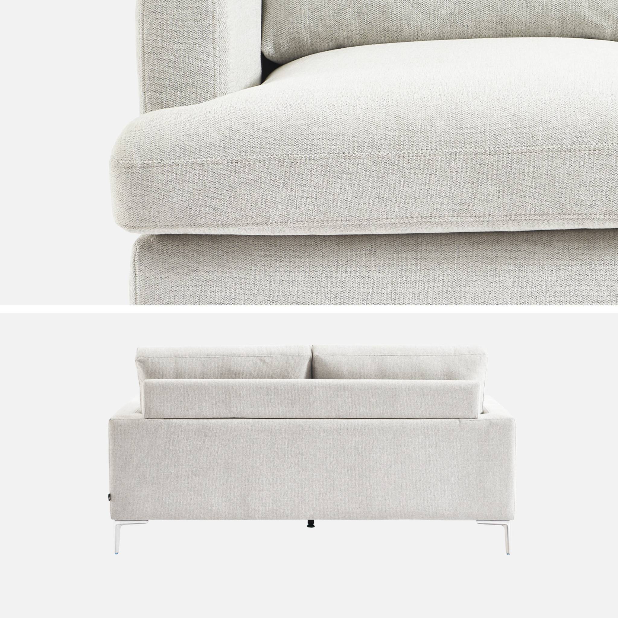 Canapé 3 places en tissu blanc cassé L 173 x P 90 x H 89cm - Hans